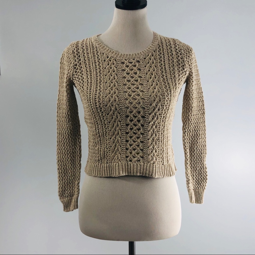 Madewell | Cableknit Nude Sweater XS